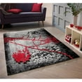 thumbnail image 1 of 5 x 7 ft. Discount World Modern Jersey Collection Abstract Stylish Stain Resistant Floor Rug - Black & Gray, 1 of 1