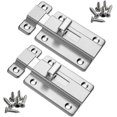 thumbnail image 1 of Door Bolts, 2 Pieces 4 Inch Stainless Steel Security Door Latches with Screws for All Types of Internal Doors, 1 of 5