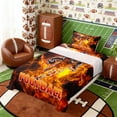 thumbnail image 3 of Erosebridal Fire Football Twin Sheet Sets, Sport Bedding for Men and Boys, 3pcs, 1 Flat Sheet, 1 Fitted Sheet and 1 Pillowcase, 3 of 6