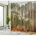 thumbnail image 5 of Ambesonne Nature Shower Curtain, Yosemite Falls Trees, 69"Wx84"L, Orange Green, 5 of 5