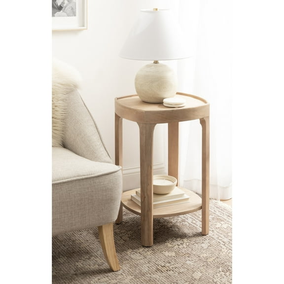 Kate and Laurel Tierney Modern Square Wood Side Table, 16 x 16 x 24, Light Natural, Transitional Decorative Two-Tier End Table for Use as a Bedroom Nightstand or Living Room Plant Stand