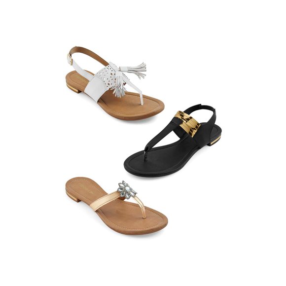 Combo 3 Sandalias Multicolor para Dama Mundo Terra Plana