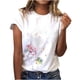 thumbnail image 2 of ICHUANYI Clearance Women's Casual Loose Floral Print Crewneck Printed Short Sleeve T-Shirt Tops(White, L) ICHUANYI WER2023080700026, 2 of 8