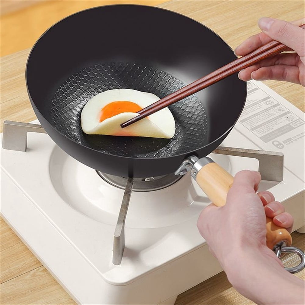 Non-stick Frying Pan for Flat Bottom Wok Iron Pots Kitchen Cookware With Glass Cover