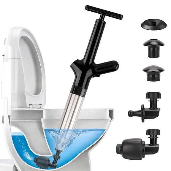 FOUKUS Heavy Duty Toilet Plunger: High Pressure Air Plunger Toilet Unclogger, Pressure-Guided Power Plunger Blaster Tool for Bathroom, Kitchen, Sink & Pipe Clog Remover