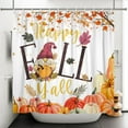 thumbnail image 5 of SUNOLIFE Fall Gnome Shower Curtain Autumn Pumpkin Waterproof Fabric Bathroom Curtain 47x64 in, 5 of 5