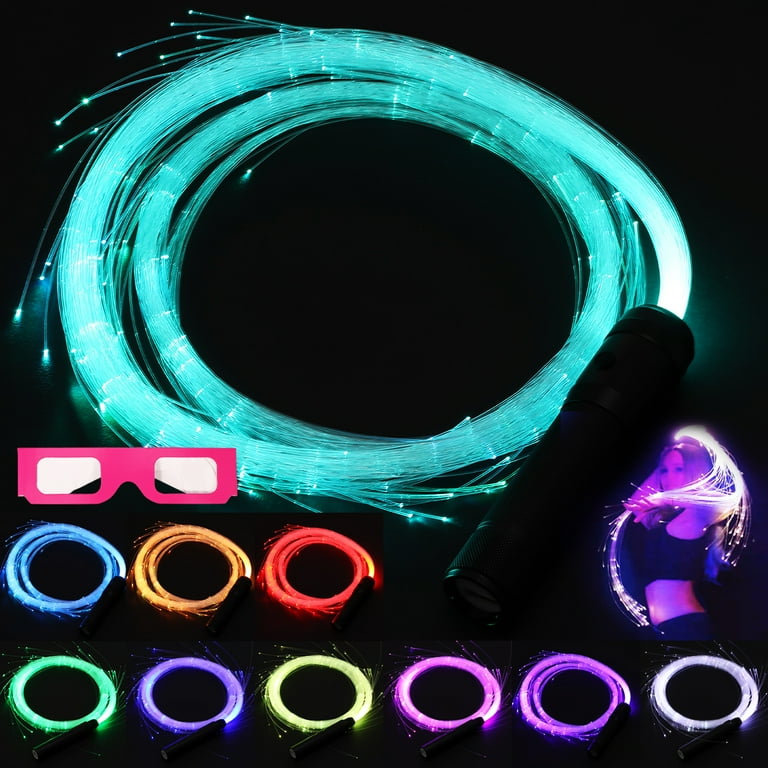 Pcapzz LED Fiber Optic Whip USB Rechargeable Dance Whip Toys 10 Colors 36 Light Effect Dance Whip Creative Reusable Optic Whip for Dancing Parties Light Shows Music Festivals Walmart