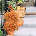 thumbnail image 6 of Morttic 6 Pack Artificial Fall Flowers Fake Eucalyptus Plant UV Resistant No Fade Faux Plastic Shrubs Home Garden Porch Patio Autumn Decoration (Fall Violet), 6 of 8