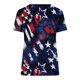 thumbnail image 5 of Camiseta informal de moda para mujer con cuello en V y manga corta con estampado de estrellas Fridja  hjk4141, 5 of 5