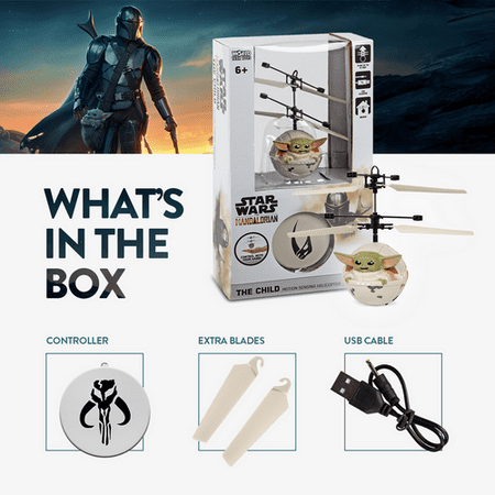 World Tech Toys - Star Wars The Mandalorian Baby Yoda "The Child" Sculpted Head UFO Helicopter - Multi