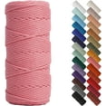 thumbnail image 1 of HSHDLDF Dark Pink Macrame Cord 3mm x 109yards, Colored Macrame Rope, 3 Strand Twisted Cotton Rope Macrame Yarn, Colorful Cotton Craft Cord for Wall Hanging, Plant Hangers, Crafts, Knitting, 1 of 7