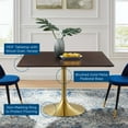 Dining Table, Square, Wood, Gold Dark Brown Brown Walnut, Modern ...