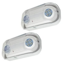 Emergency Light Outdoor LED - Wet Location Rated, Battery Backup, Adjustable Heads, UL Listed (2 Pack), & Residential Use, Egress Lighting, Weatherproof