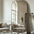 thumbnail image 3 of Antok 71"x28.1" Floor Mirror, Arched Full Body Standing Mirror for Bedroom & Living Room, Black, 3 of 6