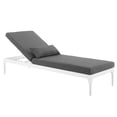 thumbnail image 4 of Modway Perspective Aluminum Patio Chaise Lounge in White and Charcoal, 4 of 6