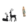 thumbnail image 1 of Elegante juego de figuras de resina de María y el reno, escultura artística de dama para sala de estar, oficina, escritorio, exhibición, regalo, 1 of 8