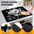 thumbnail image 2 of White floral Stove Top Cover for Home Decoration Kitchen Pad Non-Stick Washable Cooktop Covers Countertop Protector Keep Stove Clean 28"x20", 2 of 7