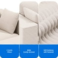 thumbnail image 6 of Dextrus 107 Inch Cloud Sectional Couch, Modern Modular Sofa with L-Shape Chaise, Upholstered Sofa for Living Room Bedroom, Beige, 6 of 11