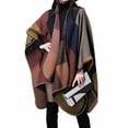 thumbnail image 6 of APTOCO Winter Scarf Shawls for Women, Plaid Sweater Poncho Cape Coat Open Front Blanket Shawls and Wraps, Khaki, 6 of 7