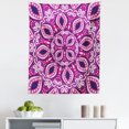 thumbnail image 1 of Floral Tapestry, Trippy Flower Motif with Modern Lace Effects and Dots Victorian Swirls Print, Fabric Wall Hanging Decor for Bedroom Living Room Dorm, 5 Sizes, Magenta Pink Plum, by Ambesonne, 1 of 1