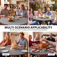 thumbnail image 6 of Flannel Backed Vinyl Round Tablecloth with Elastic Edge, Fits 45"-56" Tables, Heavy Duty Wipeable Table Cover for Picnic Patio, Black White, 6 of 7