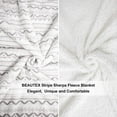 thumbnail image 3 of BEAUTEX Sherpa Fleece Throw Blanket for Kids Children Teens Young Girls or Adult for Sofa Couch Bed (50" x 60", Light Grey Stripe), 3 of 7