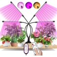 thumbnail image 1 of Lámpara para plantas, 80 LED, 360 grados, iluminación para horticultura, 4 cabezales, espectro completo, con temporizador automático: encendido y apagado de 4 h, 8 h y 12 h, 1 of 5