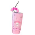 thumbnail image 4 of Vaso con tapa y pajita Sincero Acero inoxidable anime rosa 600 ml, 4 of 10