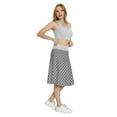 thumbnail image 4 of Women's Leaves Contemporary Design Waves A-line Printed Skirt Casual Wear, 2XL, Black and Grey, by Ambesonne, 4 of 6