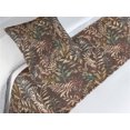 thumbnail image 3 of Nature Bed Runner Set, Watercolor Repetitive Leaves Pattern Fashion Theme Botanical Art, Decorative Bedding Scarf & a Pillow Sham for Hotels Homes, Twin, Pale Chocolate and Jade Green, by Ambesonne, 3 of 3