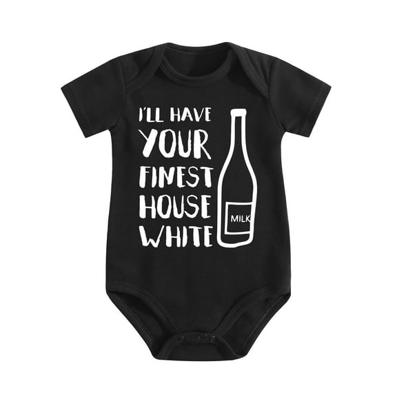 I'll Have Your Finest House White - Baby Clothes - Funny Newborn Bodysuit Outfits for Boys And Girls Black-style 0-3M