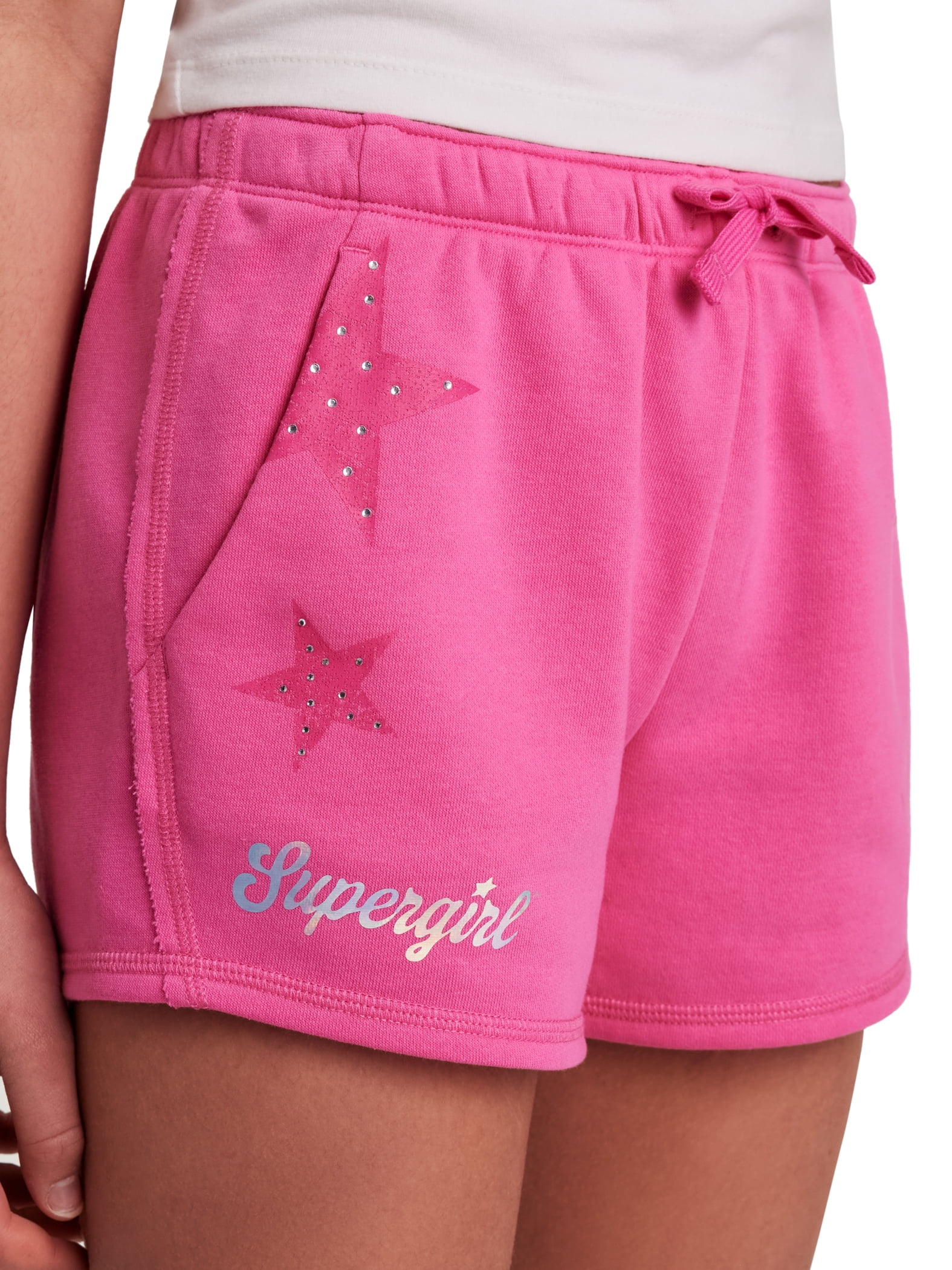 Reebok Girl's Supergirl French Terry Shorts, Sizes 4-18