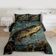 thumbnail image 2 of Feelyou Farmhouse Bass Fish Bedding Comforter Set, Rustic Fishing Animal Twin Comforter Sets, Vintage Lodge Cabin Reversible Bedding Set, Luxury Bedroom Decor, 2pcs, 2 of 8