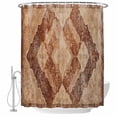 thumbnail image 2 of Beige Boho Waterproof Fabric Shower Curtain,Ethnic Modern Geometric Abstract Art Western Waterproof Fabric Shower Curtain for Bathroom Curtains Bathtubs Shower Curtains with 12 Hooks Stall 54x78in, 2 of 8