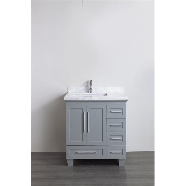 Acclaim C 30 Inch Transitional Grey Bathroom Vanity With White