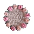 thumbnail image 2 of QianGlow DIY Crochet Coaster Kit, Vintage Rose Flower Bouquet Blanket Material Pack for Handmade Coasters, Complete Craft Supplies for Home Decor and Gift Making,B, 2 of 5