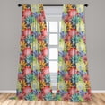 thumbnail image 5 of Ambesonne Garden Art Curtains, Romantic Bouquet Doodle, Pair of 28"x63", Multicolor, 5 of 5
