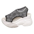 thumbnail image 5 of Rokment Womens Platform Wedge Athletic Mesh Walking Nursing Sandals 2026 Comfortable Knit Lace up Open Toe Chunky High Heels Slip on Summer Shoes Dark Gray Size 8.5, 5 of 6