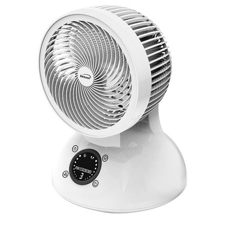 

Brentwood 6 Inch Three Speed Iscllating Desktop Fan with Timer and Remote Control in White