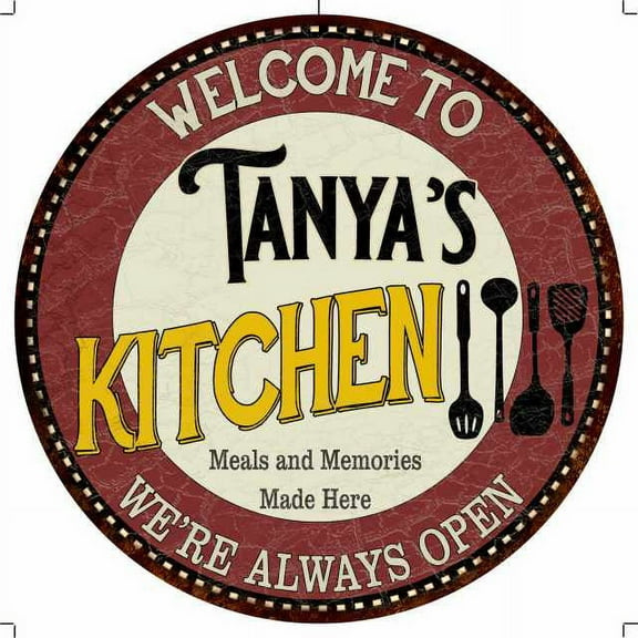 Tanya's Kitchen 12" Round Metal Sign Bar Game Room Wall Déco 200120040239