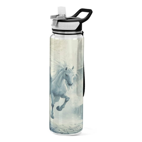 Qxltty Fairyland Pegasus Water Bottle 32 oz with Straw BPA Free Reusable Fitness Sport Bottle Perfect for Travel School Outdoors and Gym