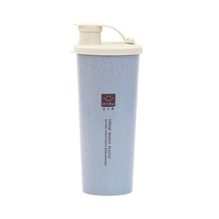 

450ml Straw Water Bottle Cup Leak-proof Drink Cup Single-layer Wheat Fragrance Carry-on Cup Suitable for Home Office Car