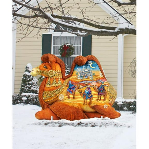 24 x 32 in. Three Kings Camel Free Standing Garden Decor