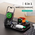thumbnail image 2 of 6 in 1 Wireless Charger,Multifunctional Folding Fast Charging Phone Holder,30W Wireless Fast Charging,Compatible with iPhone,Apple Watch, AirPods and Various Devices Black, 2 of 14