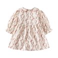 thumbnail image 4 of WOLLED 6M-3Y Baby Girls Casual Corduroy Dress Newborn Floral Peter Pan Collar Dresses Spring Fall Long Sleeve Loose A-Line Cotton Dress, 4 of 10