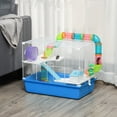 thumbnail image 2 of PawHut Cage pour Hamster à 3 Niveaux de 23 Pouces, avec Roue et Bouteille d'Eau, Bleu, 2 of 10