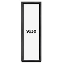 9x30 Frame Black Charcoal Grey Wood Textured Picture Frame | 0.75 Inch Moulding Width | Gunmetal