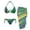 Brazilian Flag, variant on Mexican Flags Womens 3pcs Bikini Swimsuits Summer Beach Bathing Suits Tie Back Halter Tie Swimwear with Long Sheer Cover Up Beach Sarongs