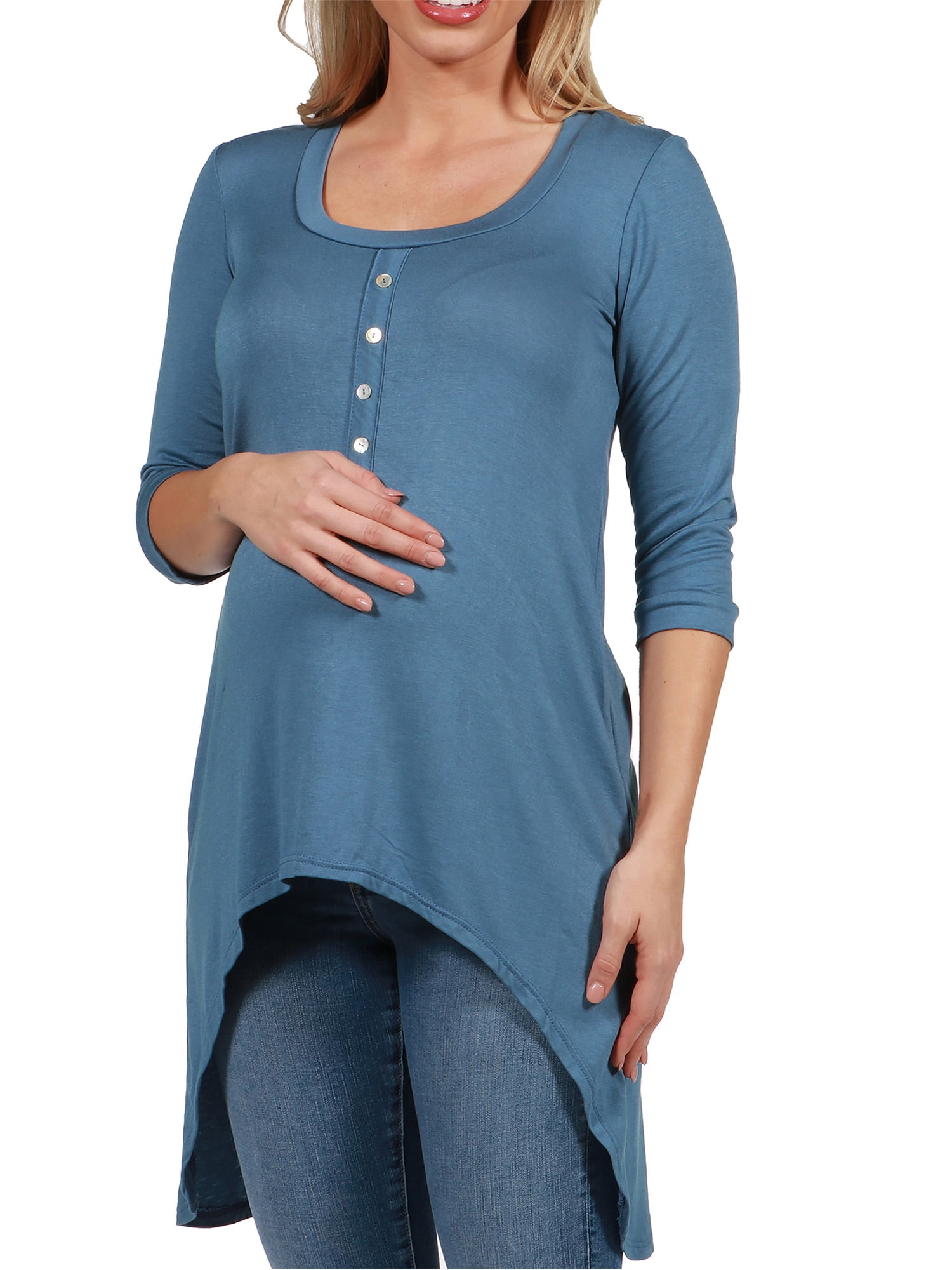 Laila Henley Style Maternity Tunic Top