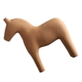 thumbnail image 2 of Figura de caballo de madera de pino resistente pintada a mano, estatua de caballo de color puro simple para mesa de oficina familiar caqui S, 2 of 10